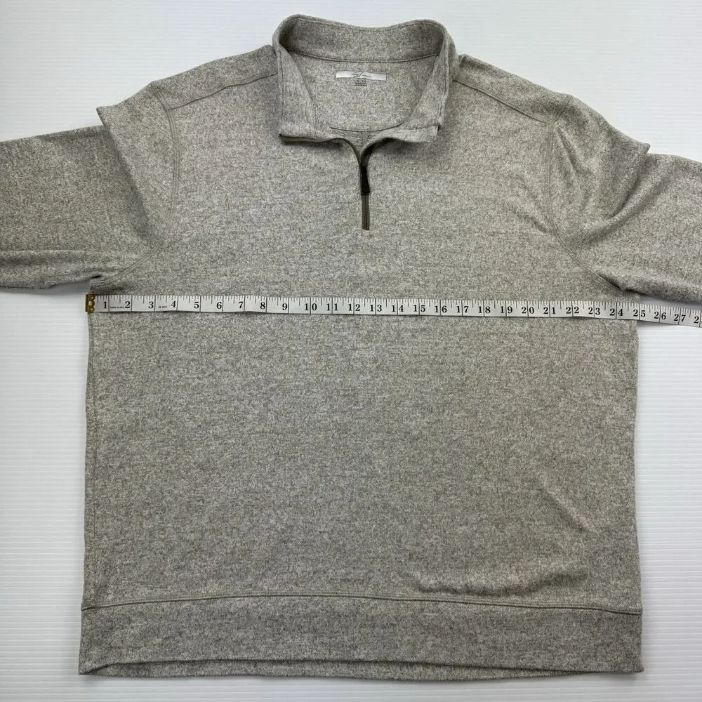 Greg Norman 1/4 Zip Pullover Mens XL Tan Golf Sweater Stretch Knit
